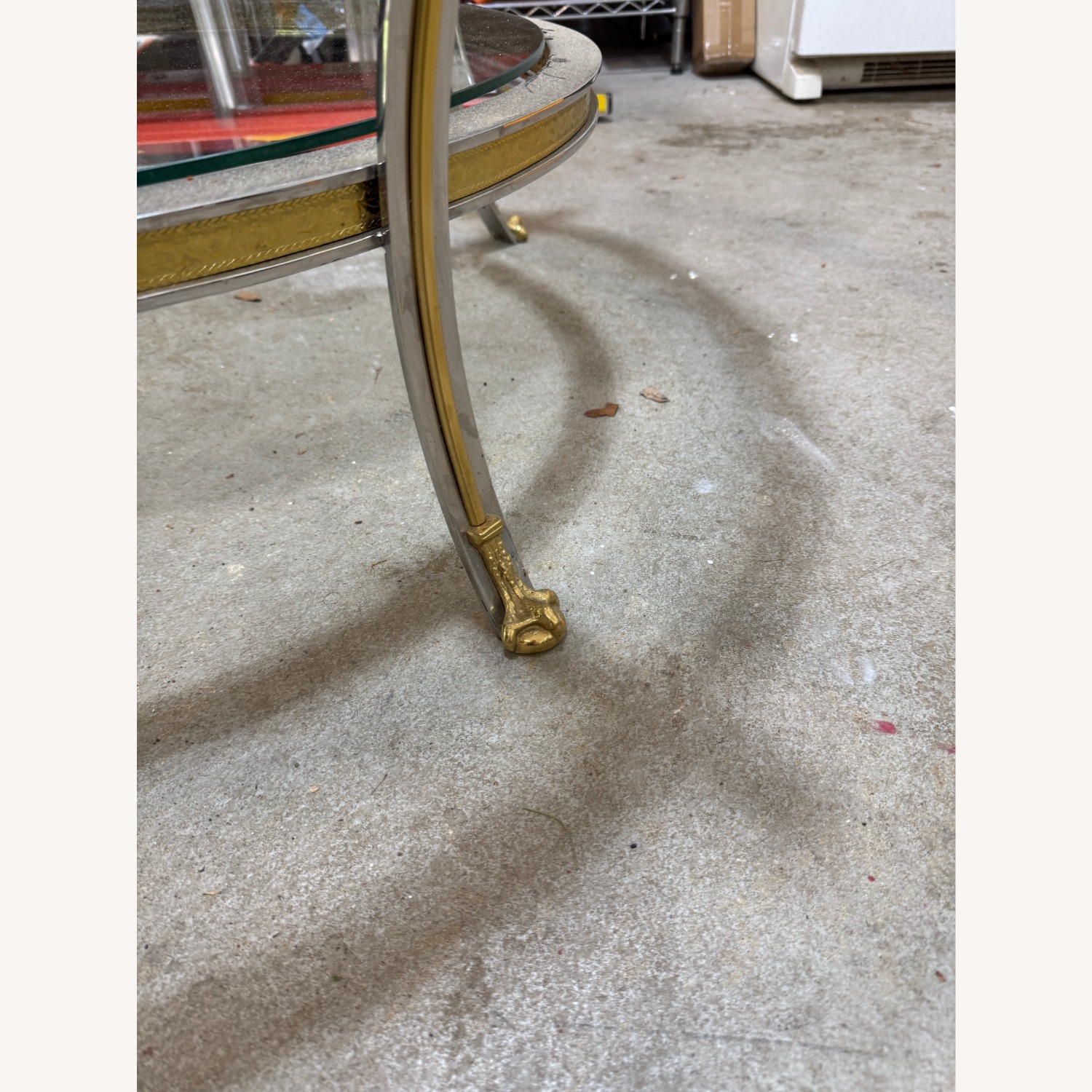 Vintage Two Tiered Round Glass Coffee Table - image-2