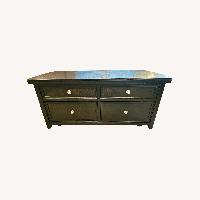 Dark Wood Lift-Top Coffee Table with Storage