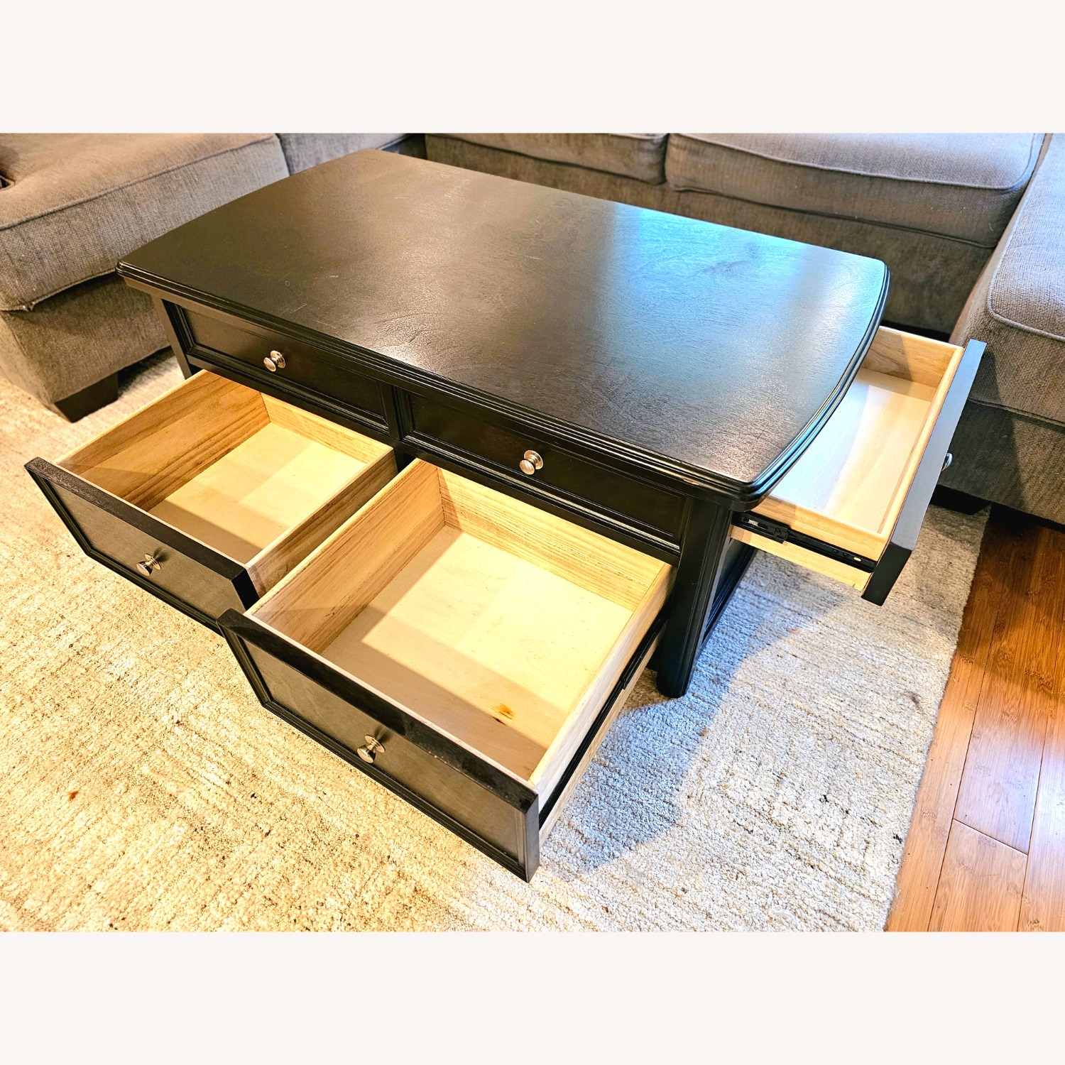 Dark Wood Lift-Top Coffee Table with Storage - image-11