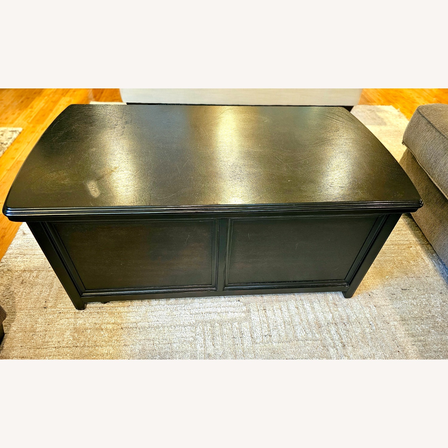 Dark Wood Lift-Top Coffee Table with Storage - image-7
