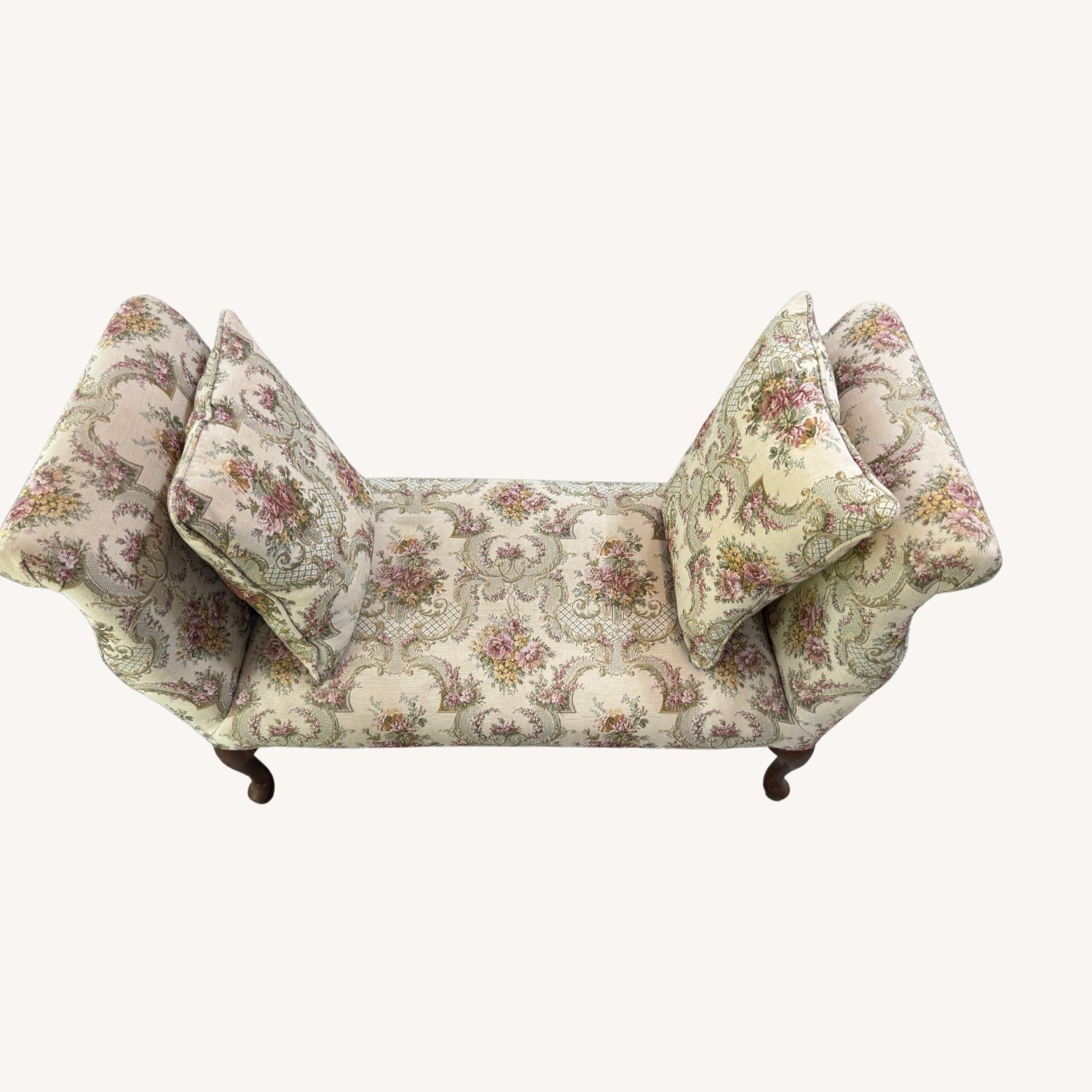 Antique Chippendale Style Upholstered Window Bench - image-4