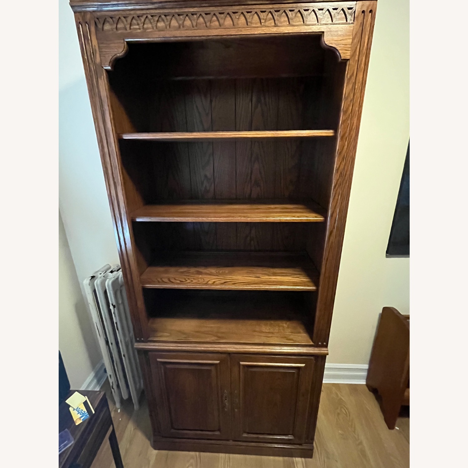 Solid Wood Bookcase with Storage - image-1