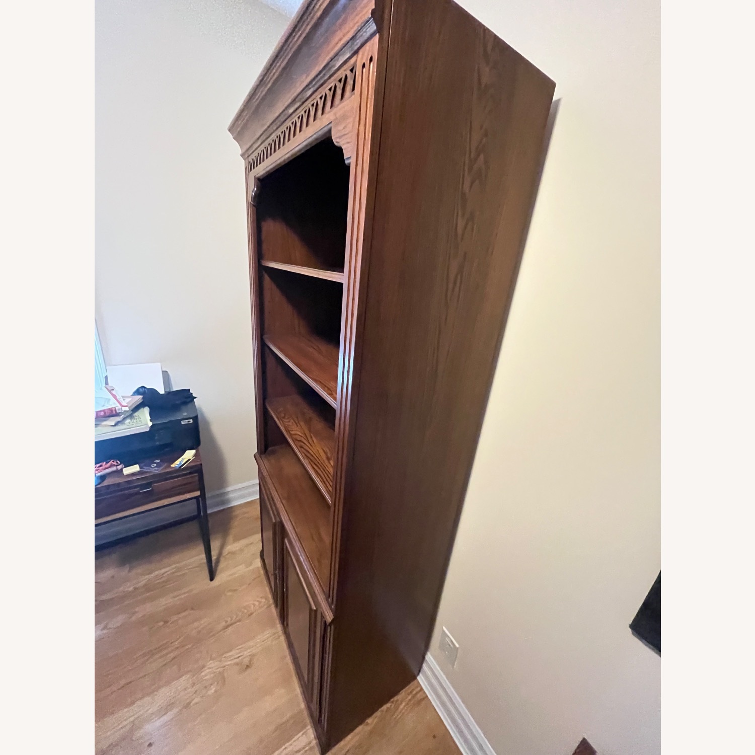 Solid Wood Bookcase with Storage - image-2
