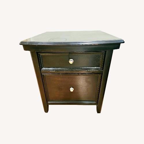 Used Ashley Furniture Dark Multi- Functional Side Table for sale on AptDeco