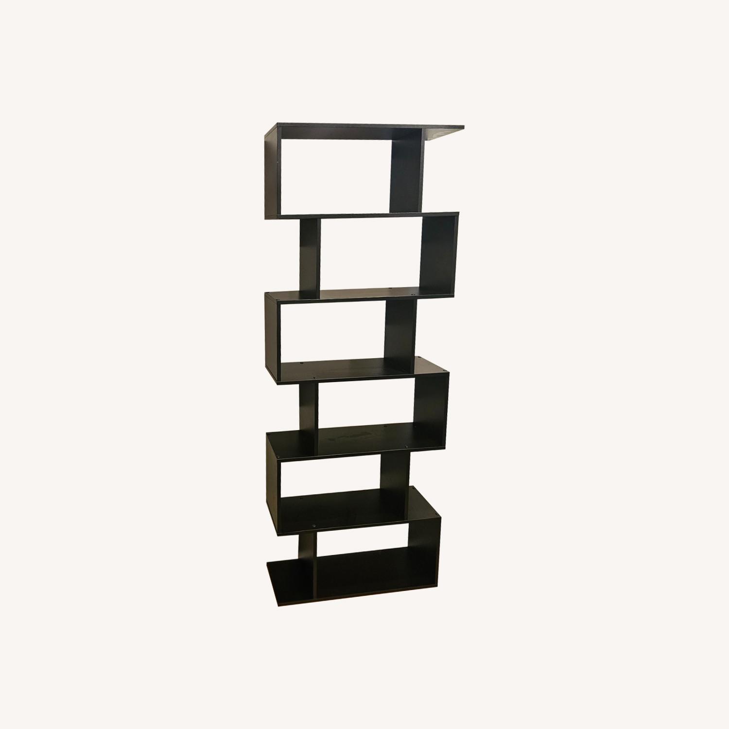 Modern Black Geometric Wall Shelves - image-0