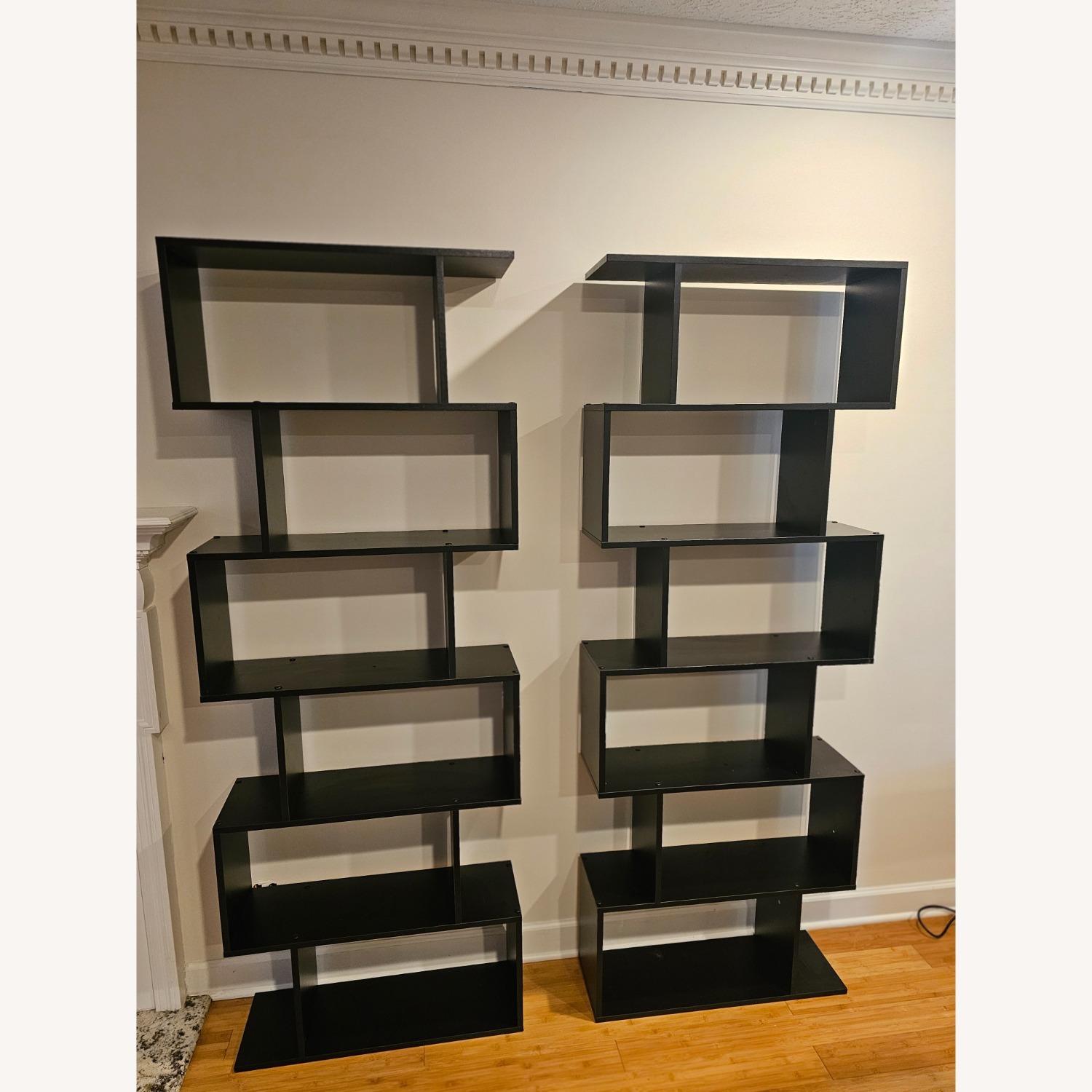 Modern Black Geometric Wall Shelves - image-1