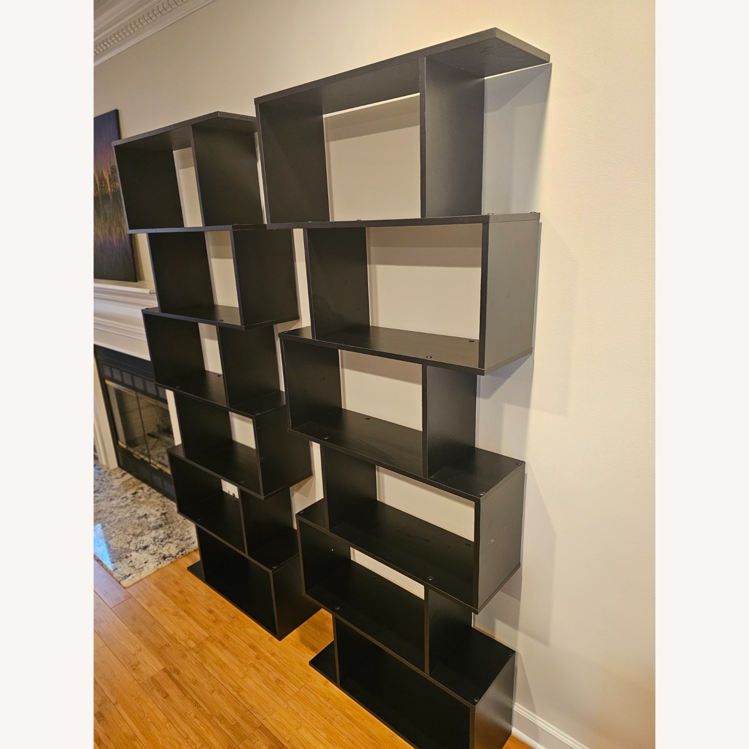 Modern Black Geometric Wall Shelves - image-3