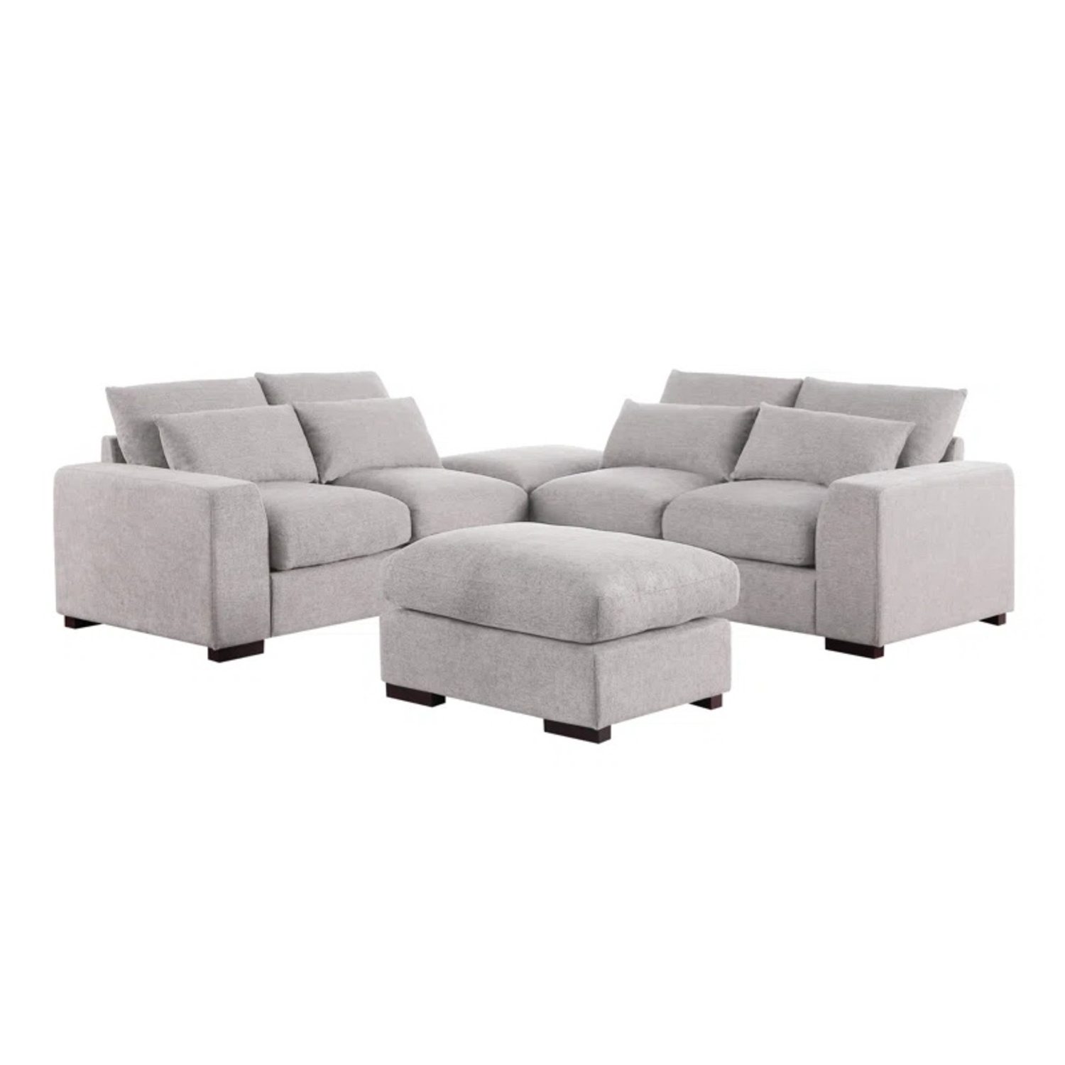 Wayfair Biaggio Linen Blend Sectional Couch with 2 Ottomans  - image-5