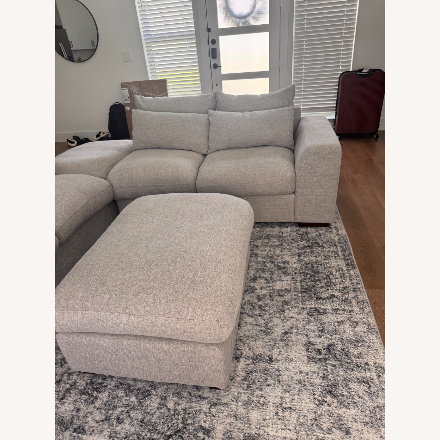 Wayfair Biaggio Linen Blend Sectional Couch with 2 Ottomans  - image-2
