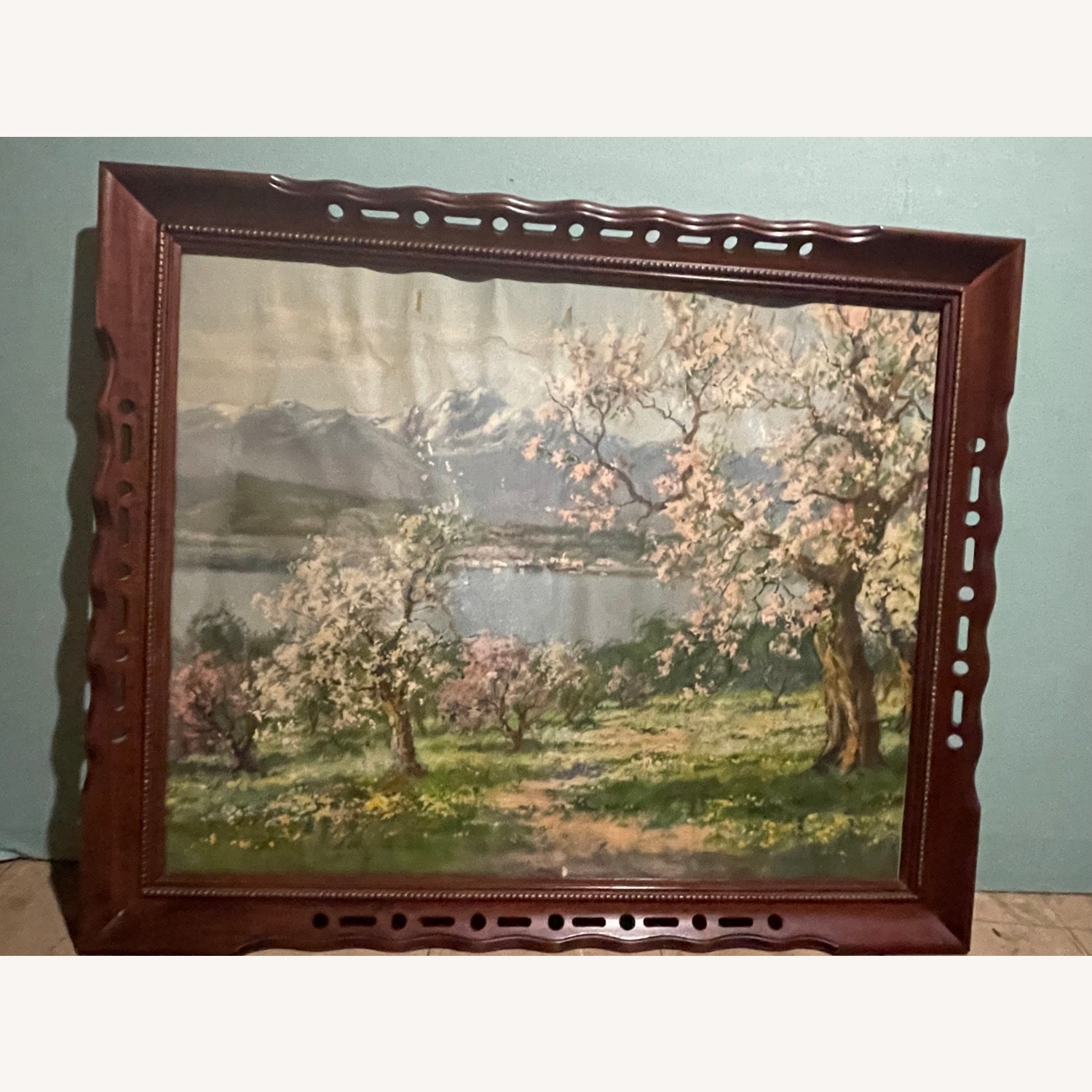 Nature's Splentor Print in Lacey Ppenwork Frame - image-2