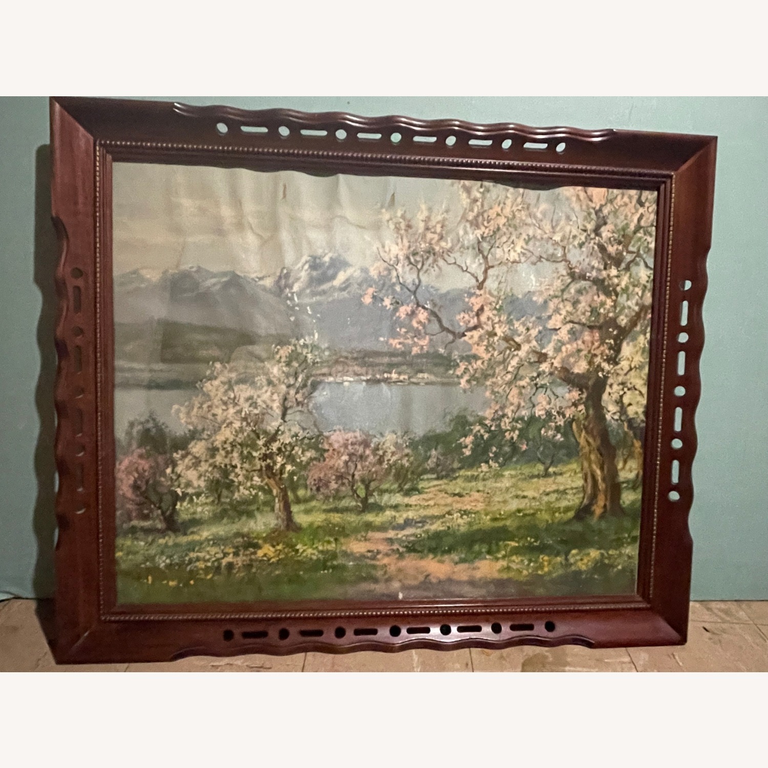 Nature's Splentor Print in Lacey Ppenwork Frame - image-1