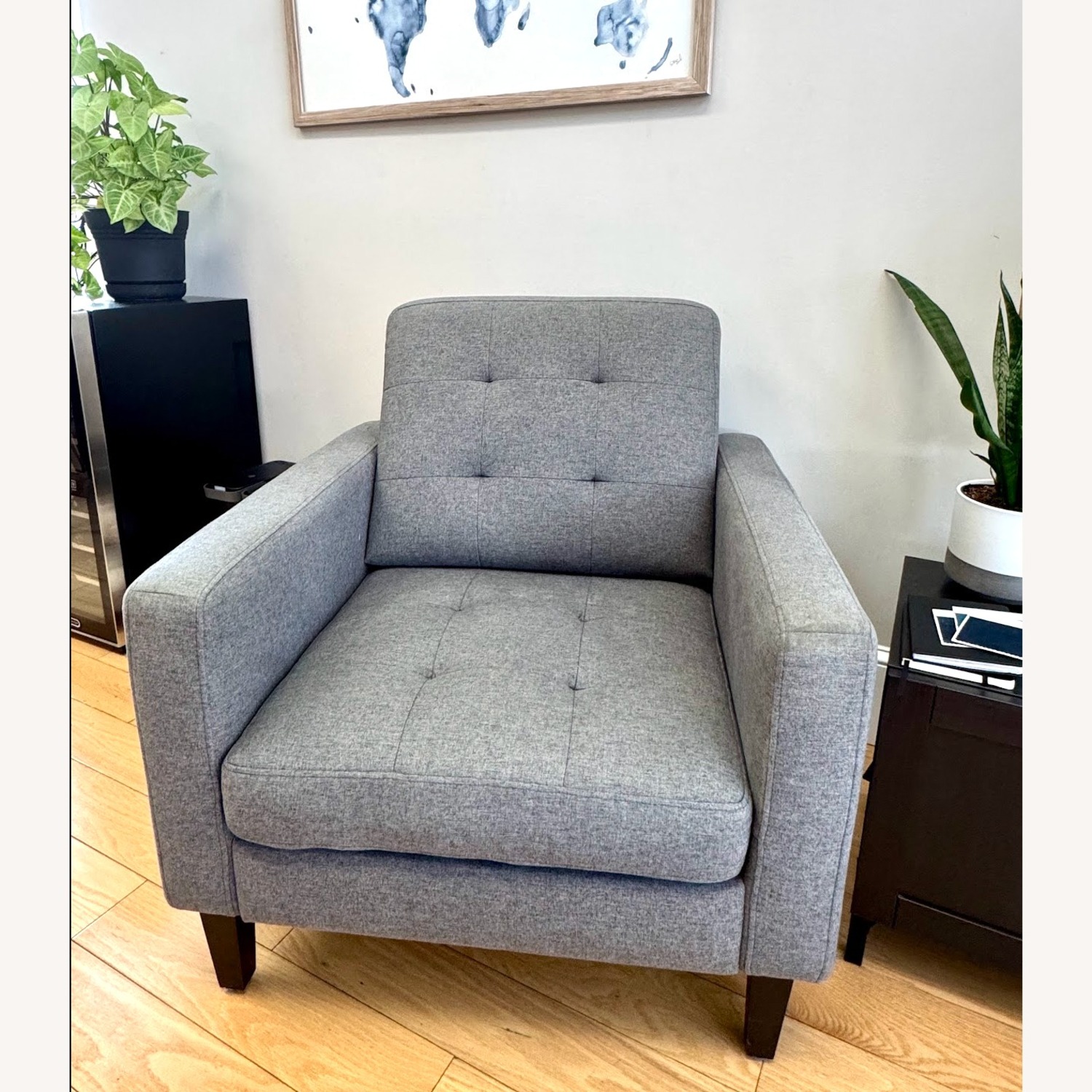 Upholstered Grey Armchair - image-2