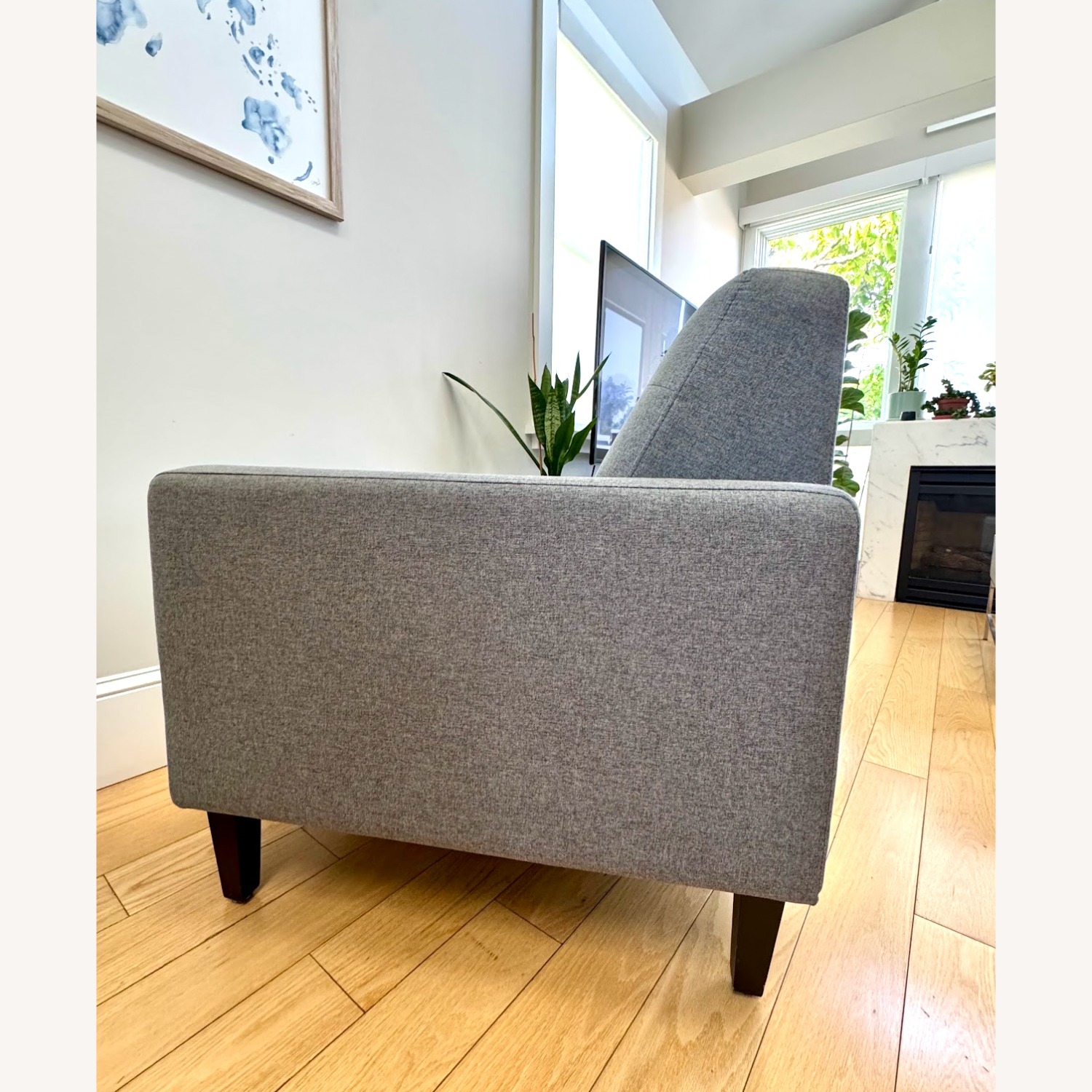 Upholstered Grey Armchair - image-6