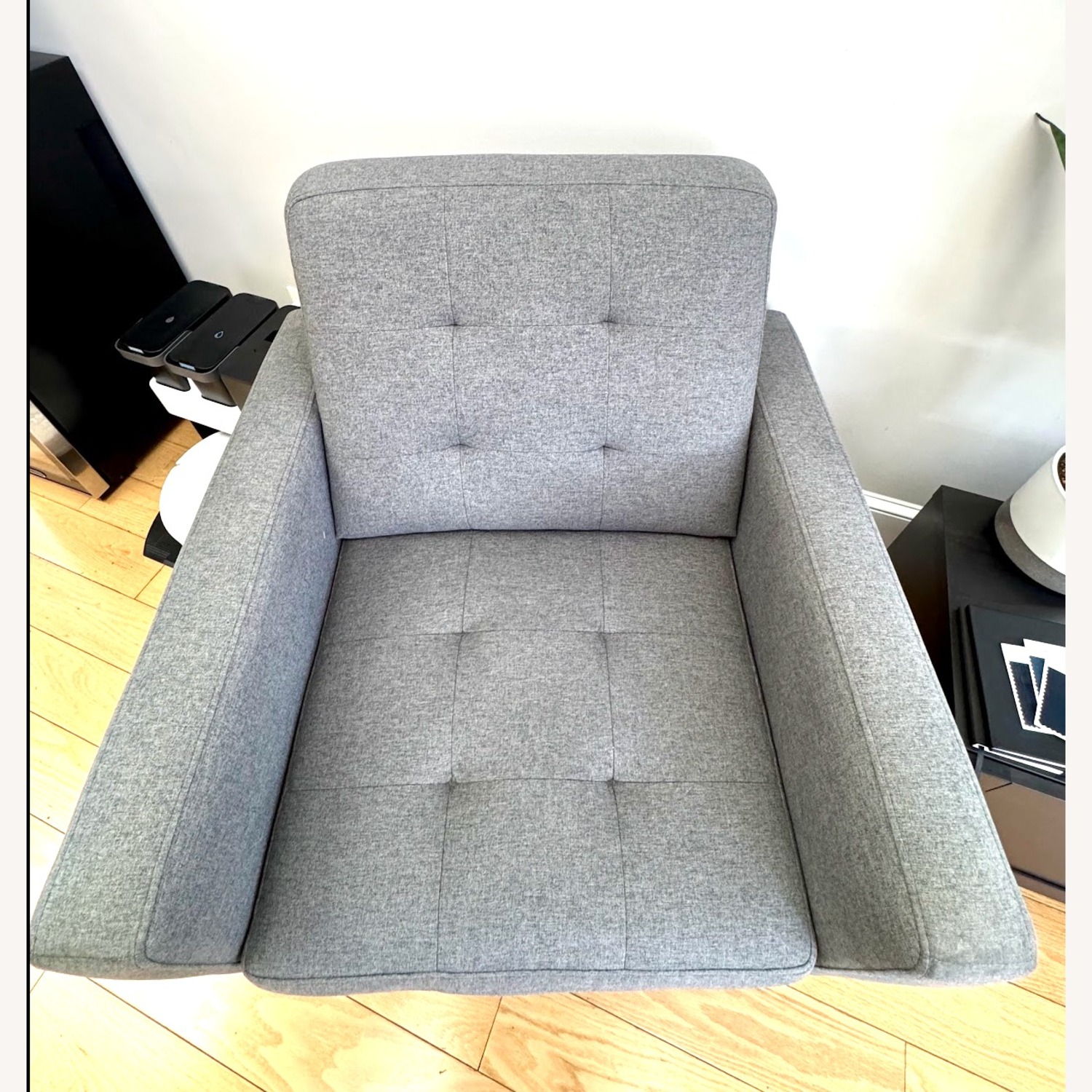 Upholstered Grey Armchair - image-3