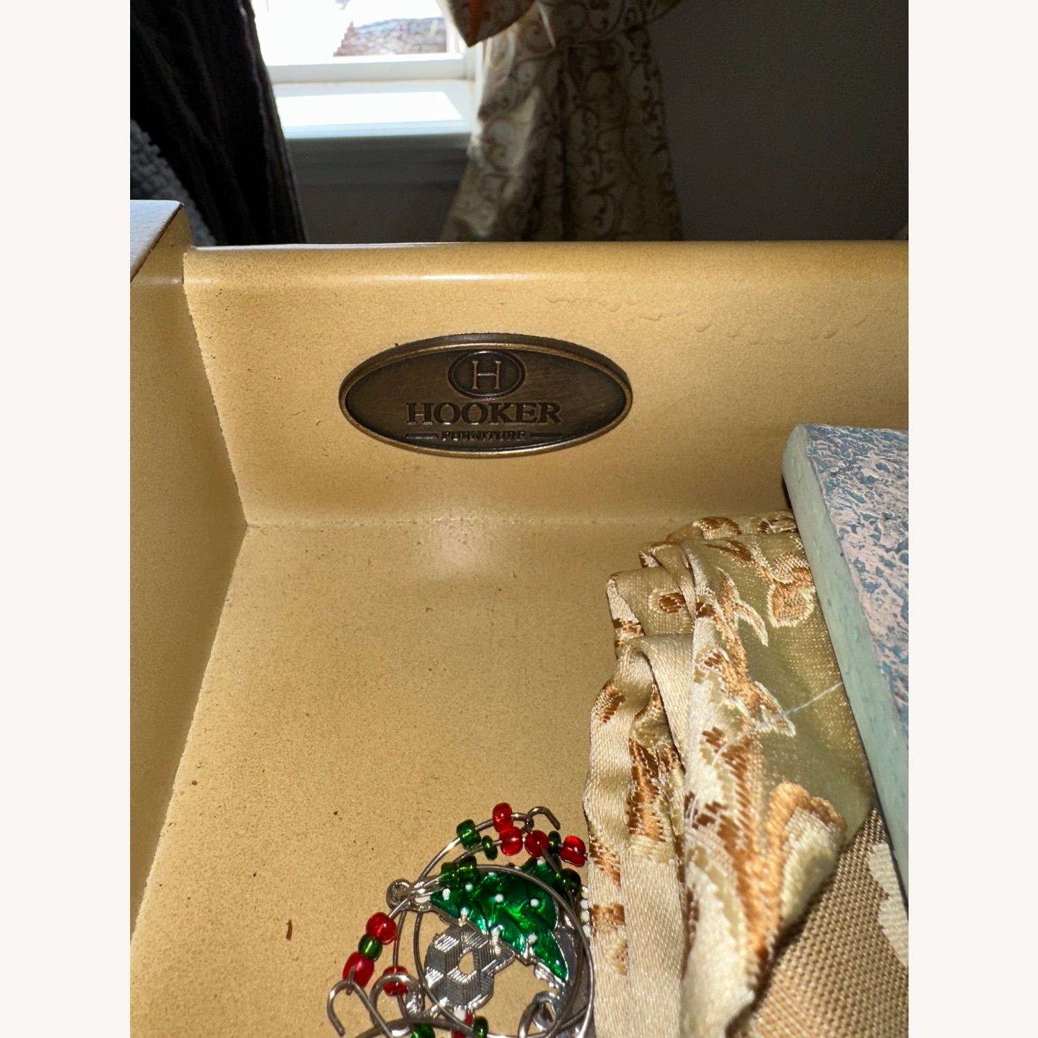 Hooker Console Table with Inlaid Crackle Finish - image-4