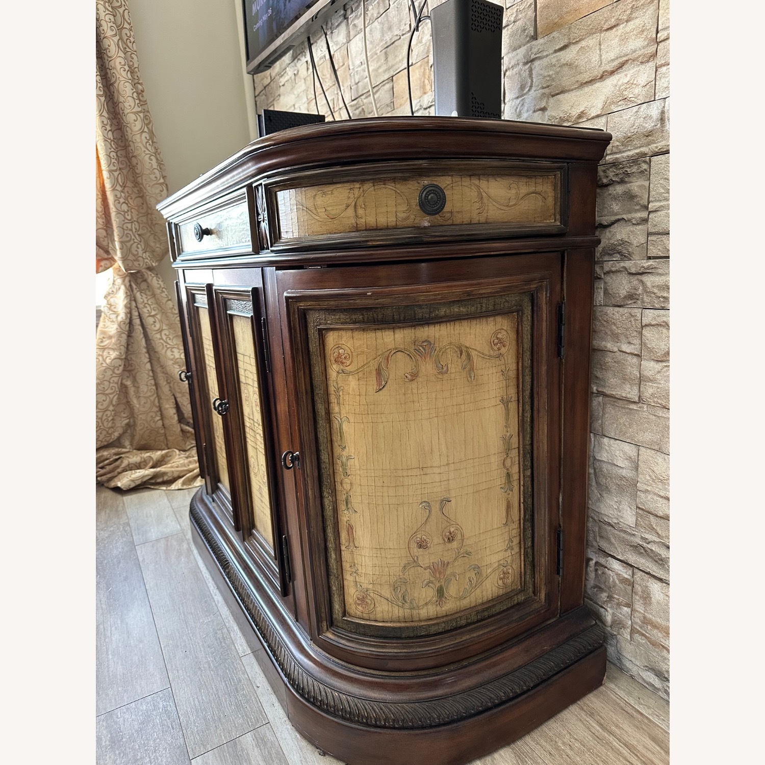 Hooker Console Table with Inlaid Crackle Finish - image-2