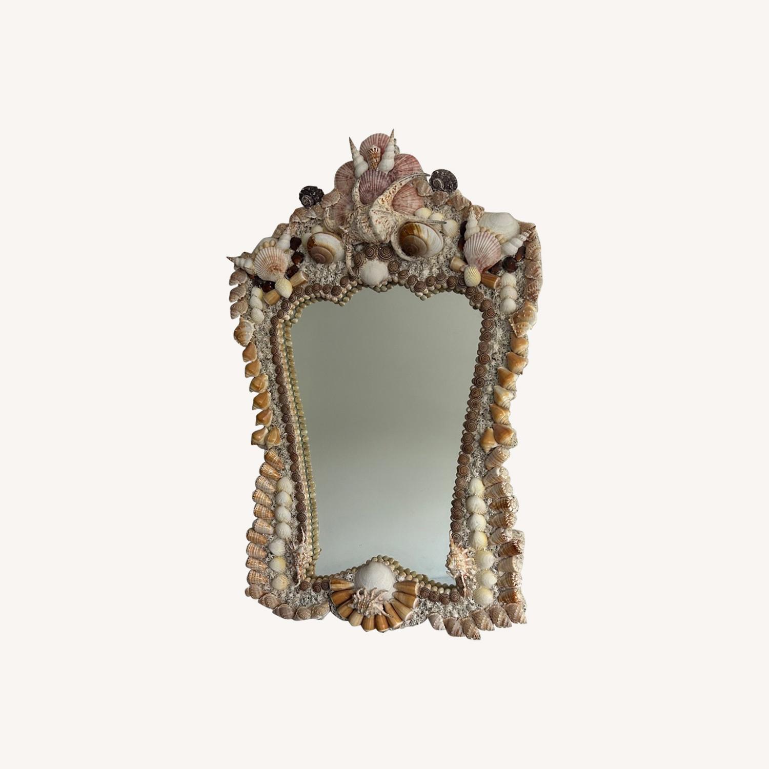 One-of-a-Kind Handcrafted Seashell Mirror - image-0