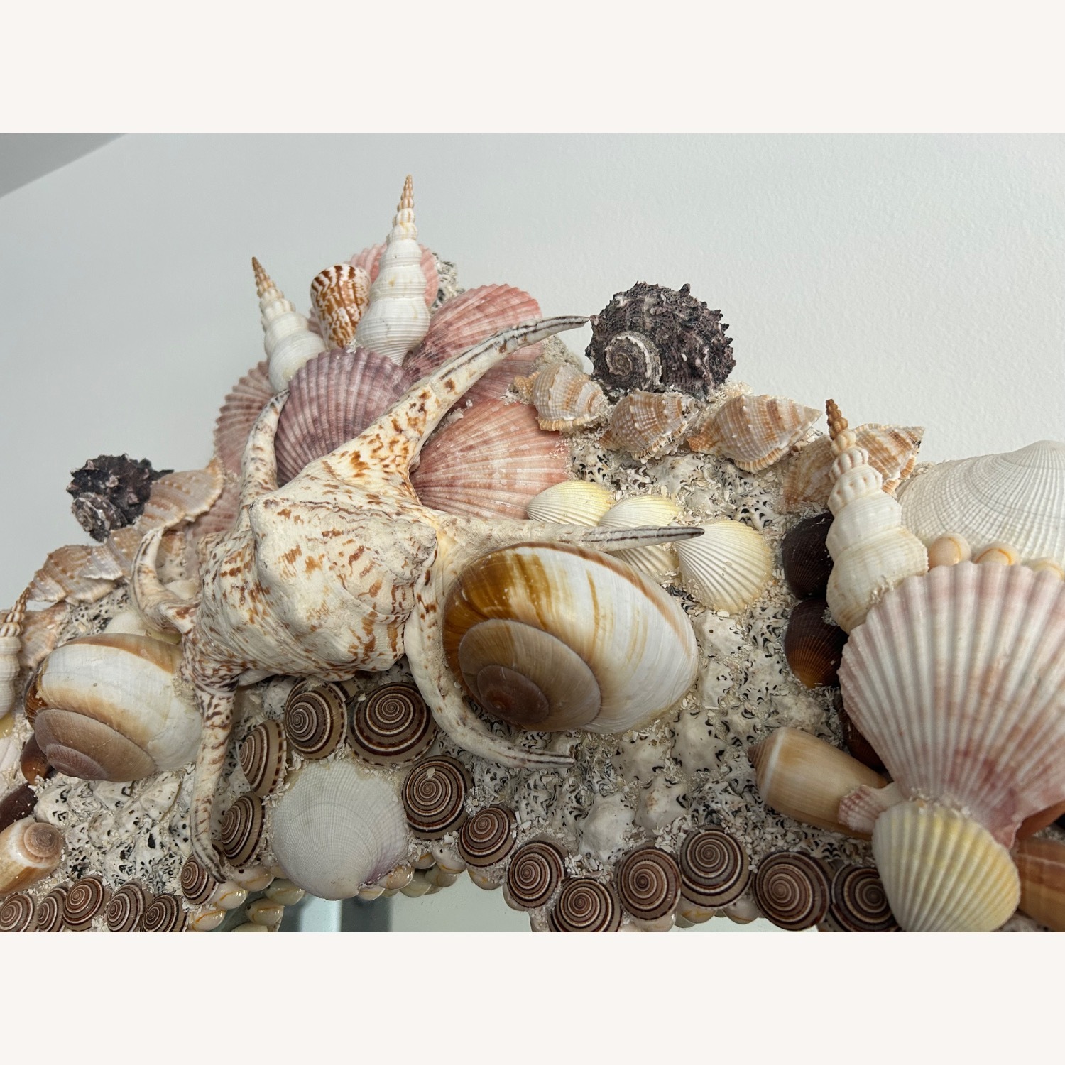 One-of-a-Kind Handcrafted Seashell Mirror - image-6