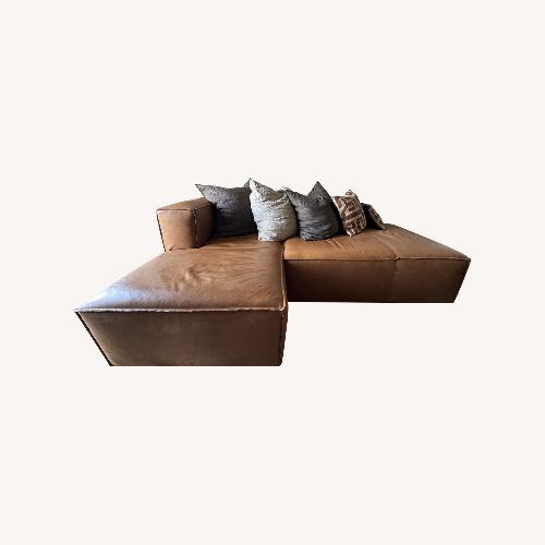 Used Roger + Chris Johnny Custom Leather Sectional for sale on AptDeco