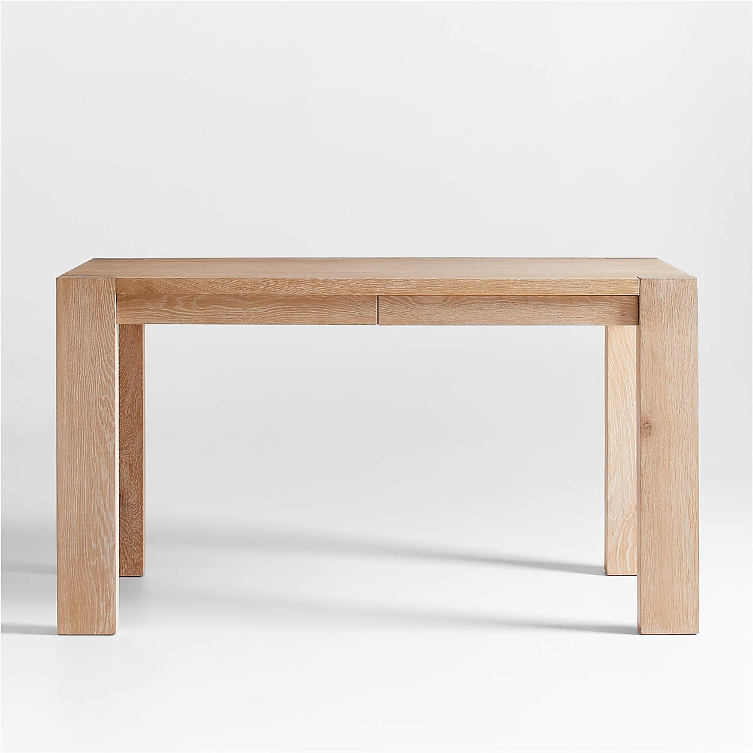 Crate & Barrel Terra Natural White Oak Wood Desk Power Outlets - image-6