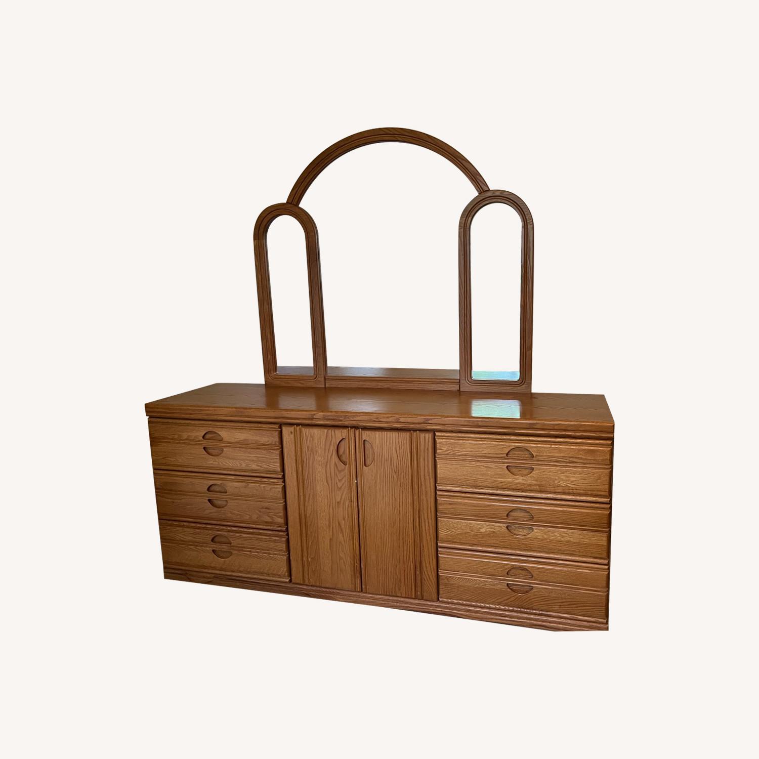 Palliser Oak Mid-Century Modern Bedroom Dresser - image-0