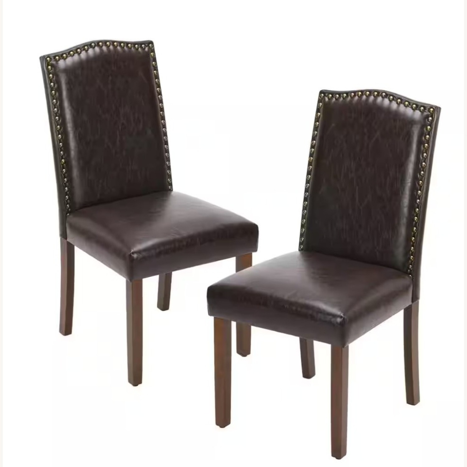 Home Depot Wonder Dark Brown Upholstered Leather Dining Chairs - image-1