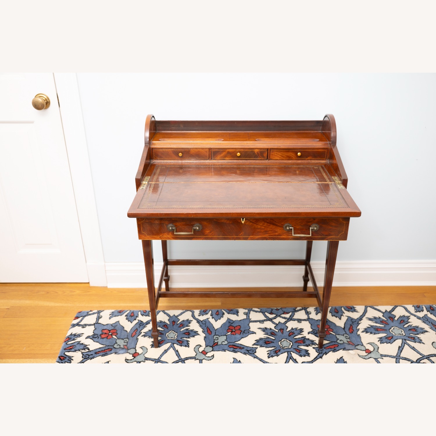 Antique Wood Roll Top Secretary Desk - image-7