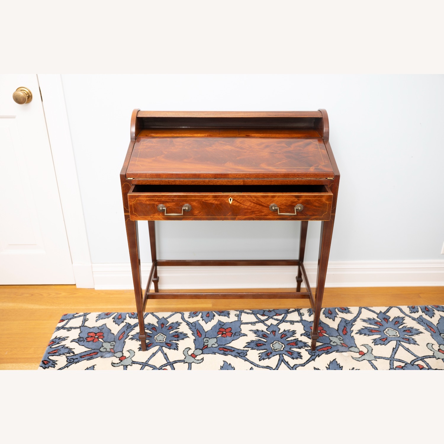 Antique Wood Roll Top Secretary Desk - image-5