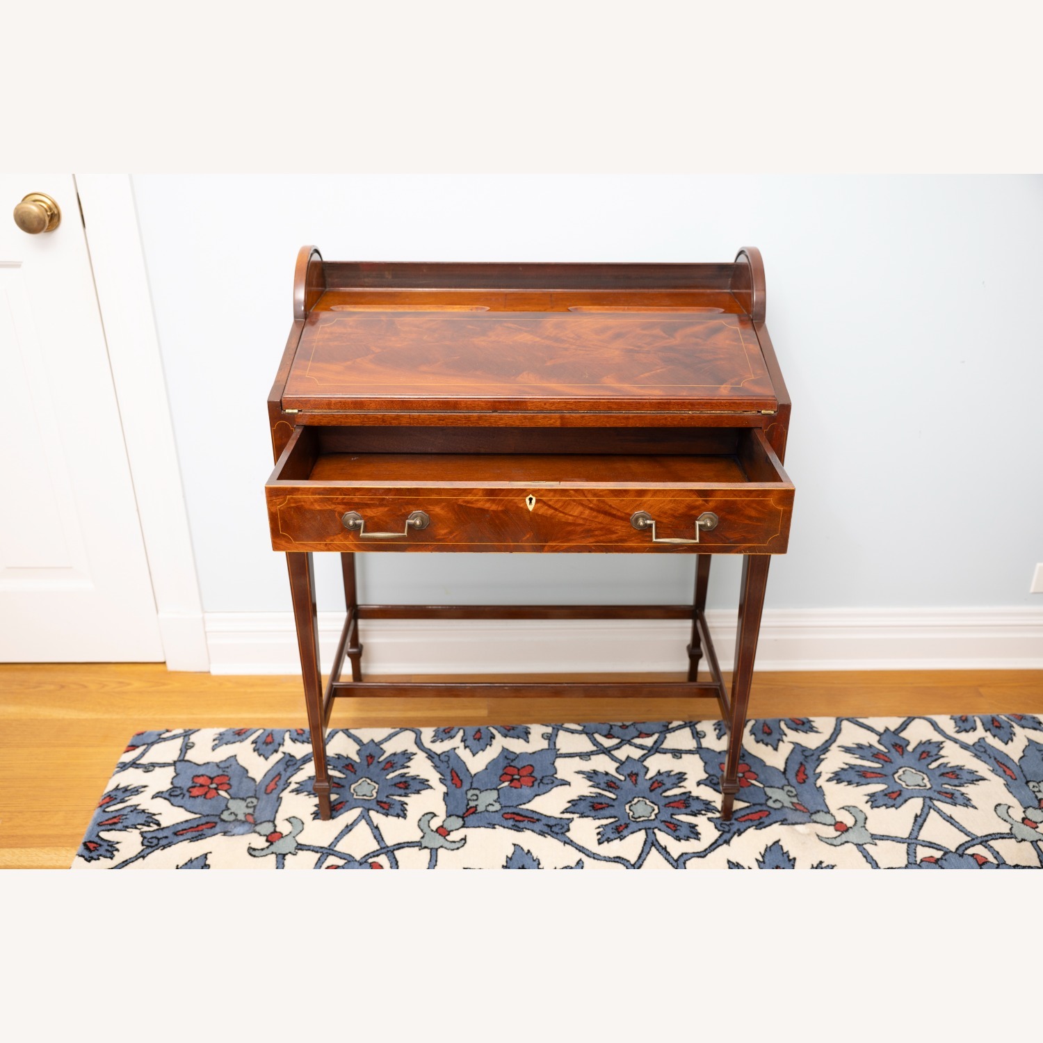 Antique Wood Roll Top Secretary Desk - image-6