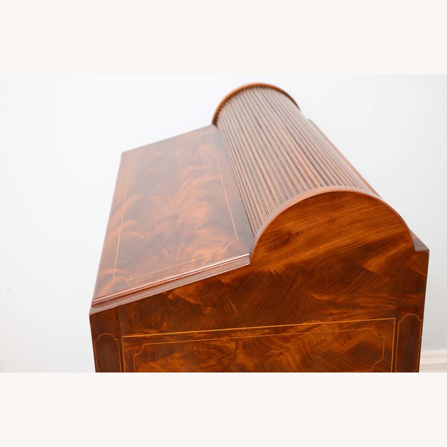 Antique Wood Roll Top Secretary Desk - image-11