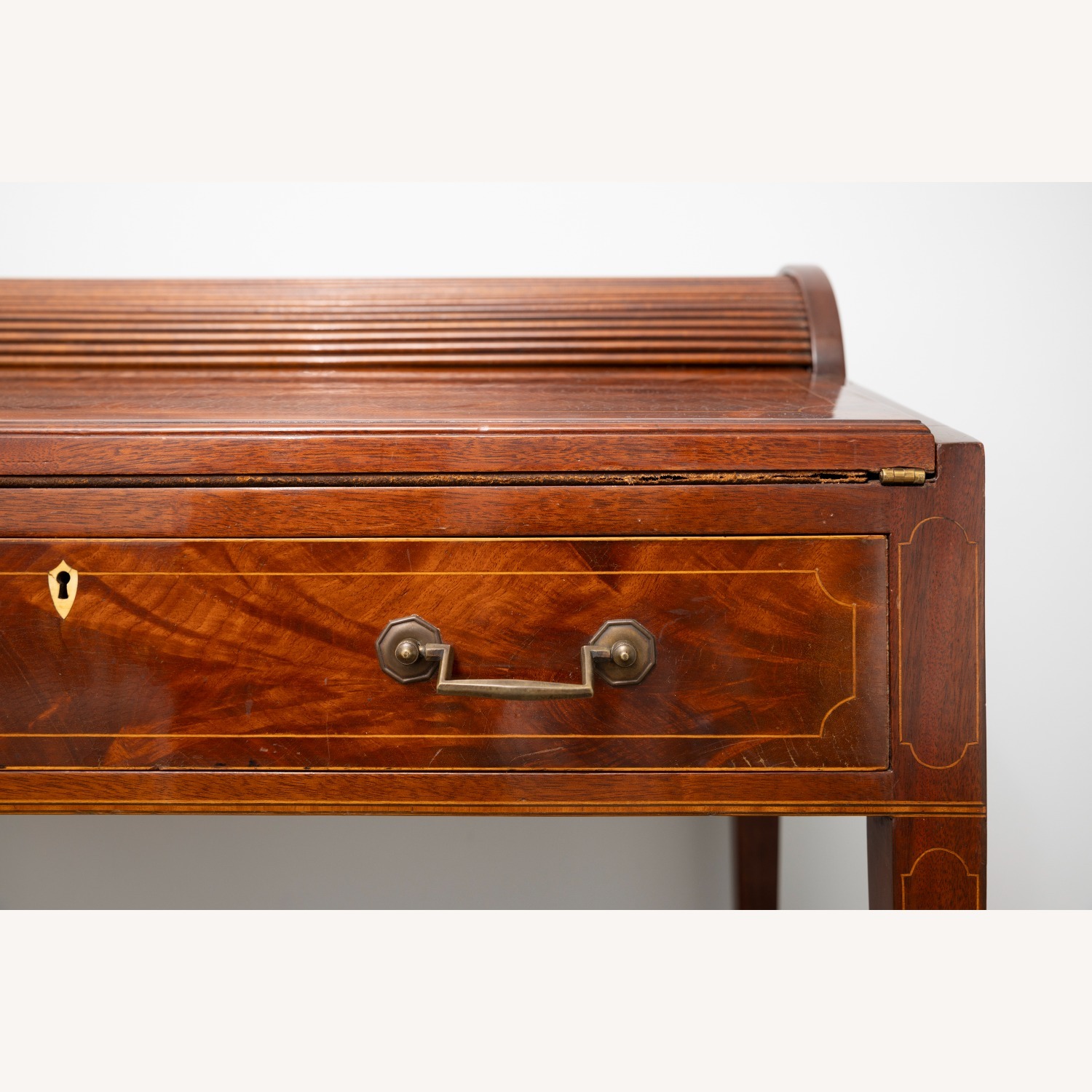 Antique Wood Roll Top Secretary Desk - image-21