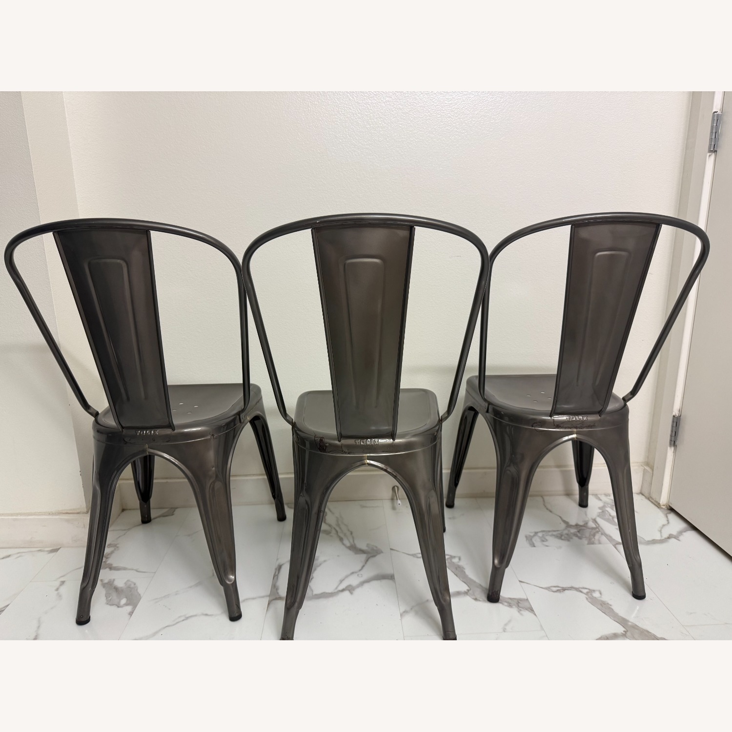 Tolix Indoor Steel Chairs- Set of 3 - image-2