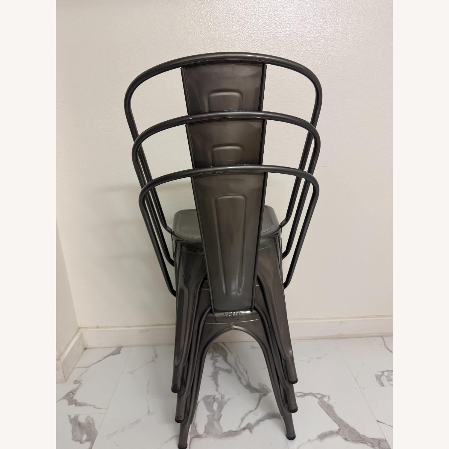 Tolix Indoor Steel Chairs- Set of 3 - image-6