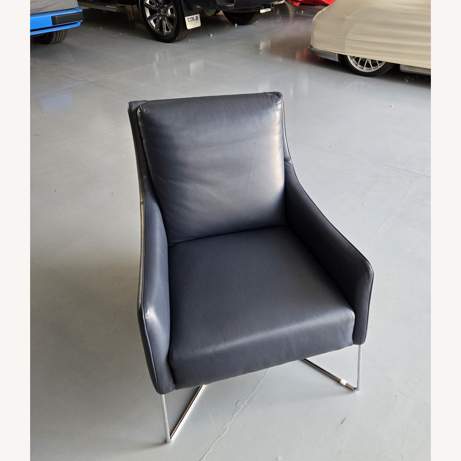 Dark Blue Natuzzi Editions Regina Chair - image-1