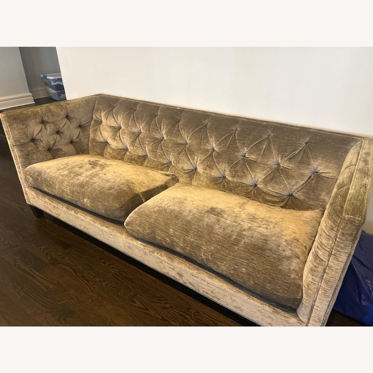 Kravet Designer Grey Tufted Sofa  - image-3