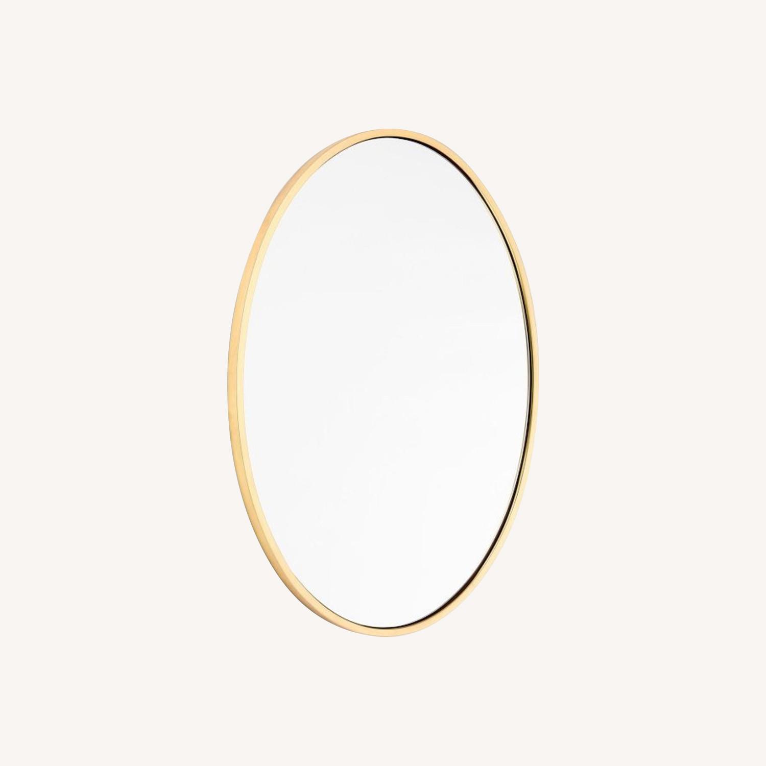 West Elm Gold Oval Wall Mirror - image-0