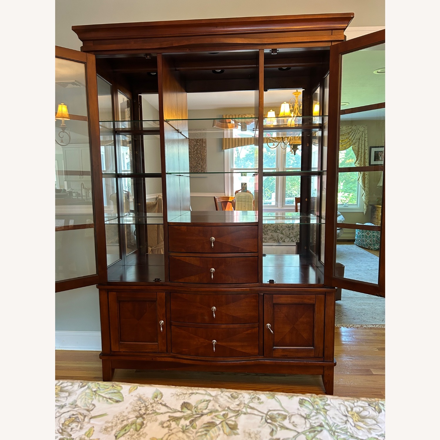 Walnut Bar and China Cabinet - image-1