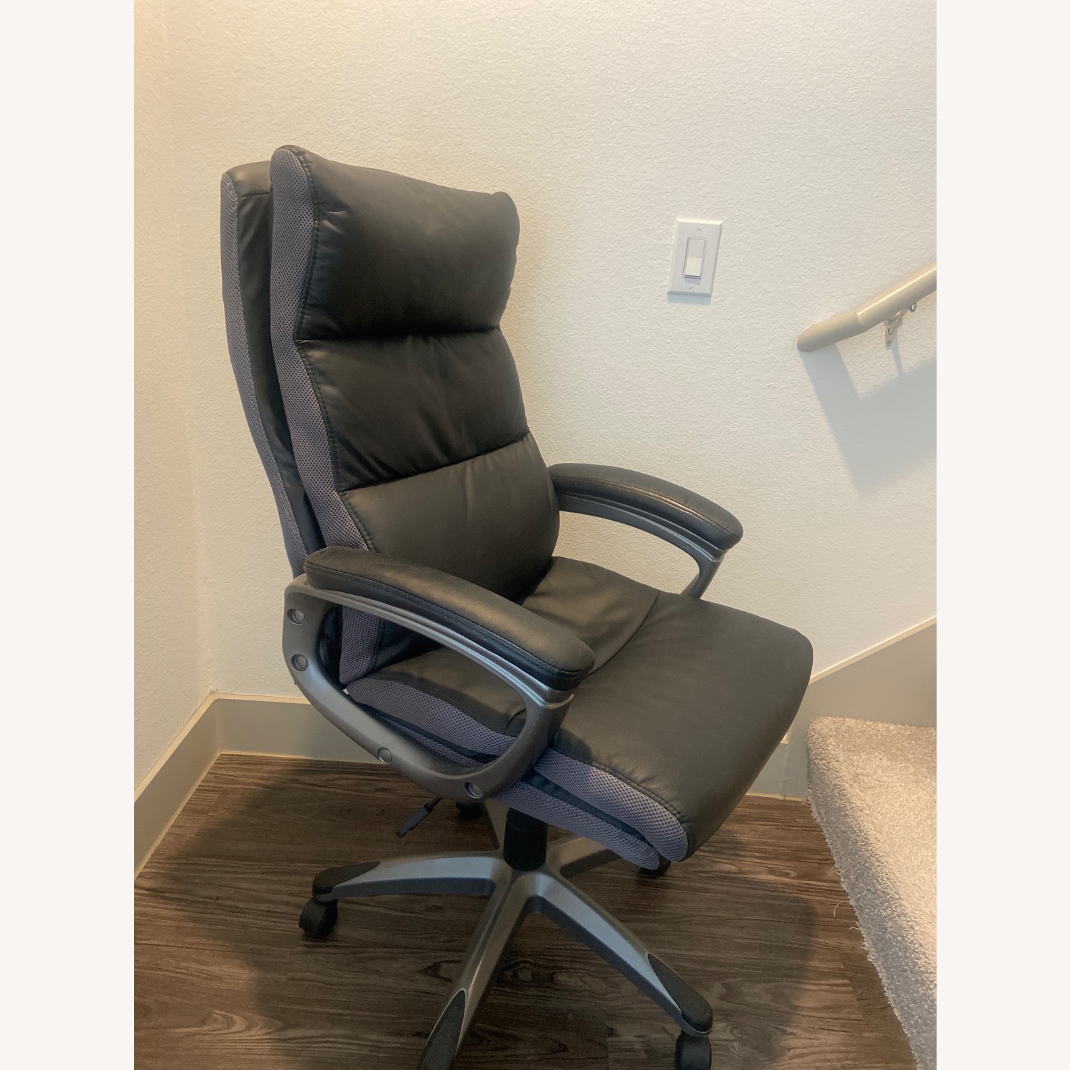 Ergonomic Faux Leather Swivel Manager Chair - image-2