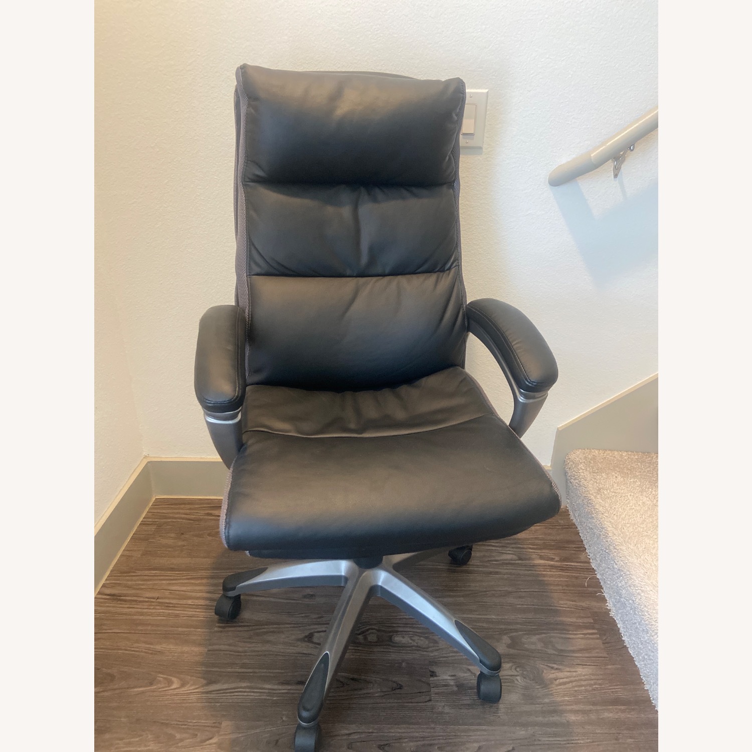 Ergonomic Faux Leather Swivel Manager Chair - image-1