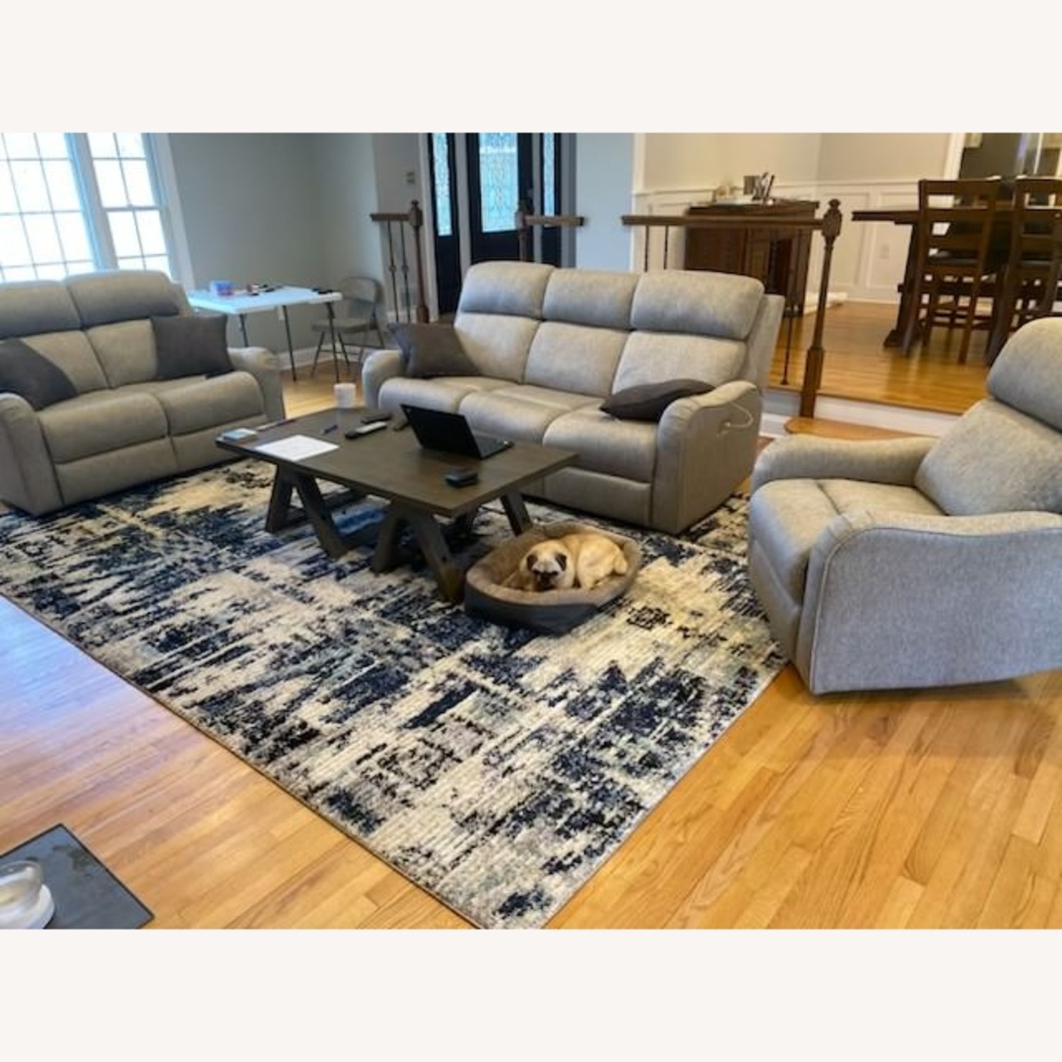 Blue Tucson Rug with Non-Slip Pad - image-3