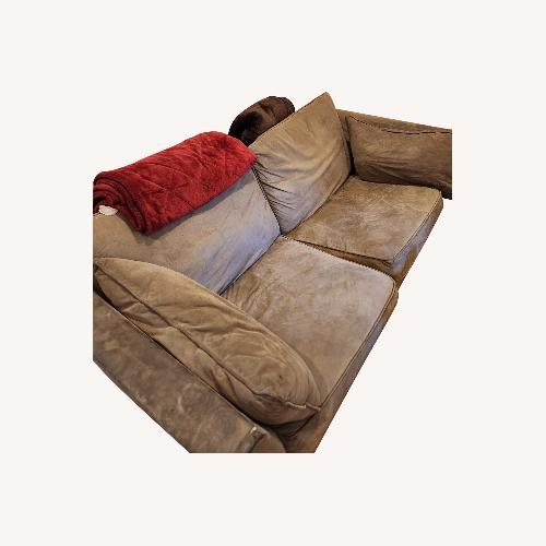 Used 2-Seater Suede Sleeper Sofa W Mattress for sale on AptDeco