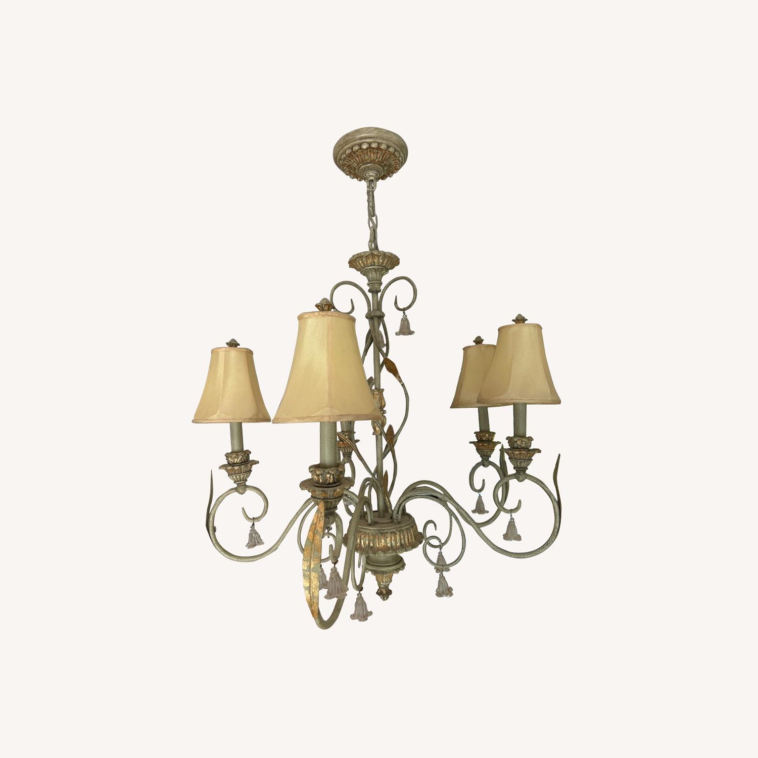 Gold Leaf Fleur De Lis Chandelier - image-0