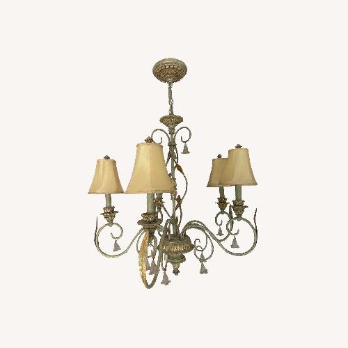 Used Gold Leaf Fleur De Lis Chandelier  for sale on AptDeco