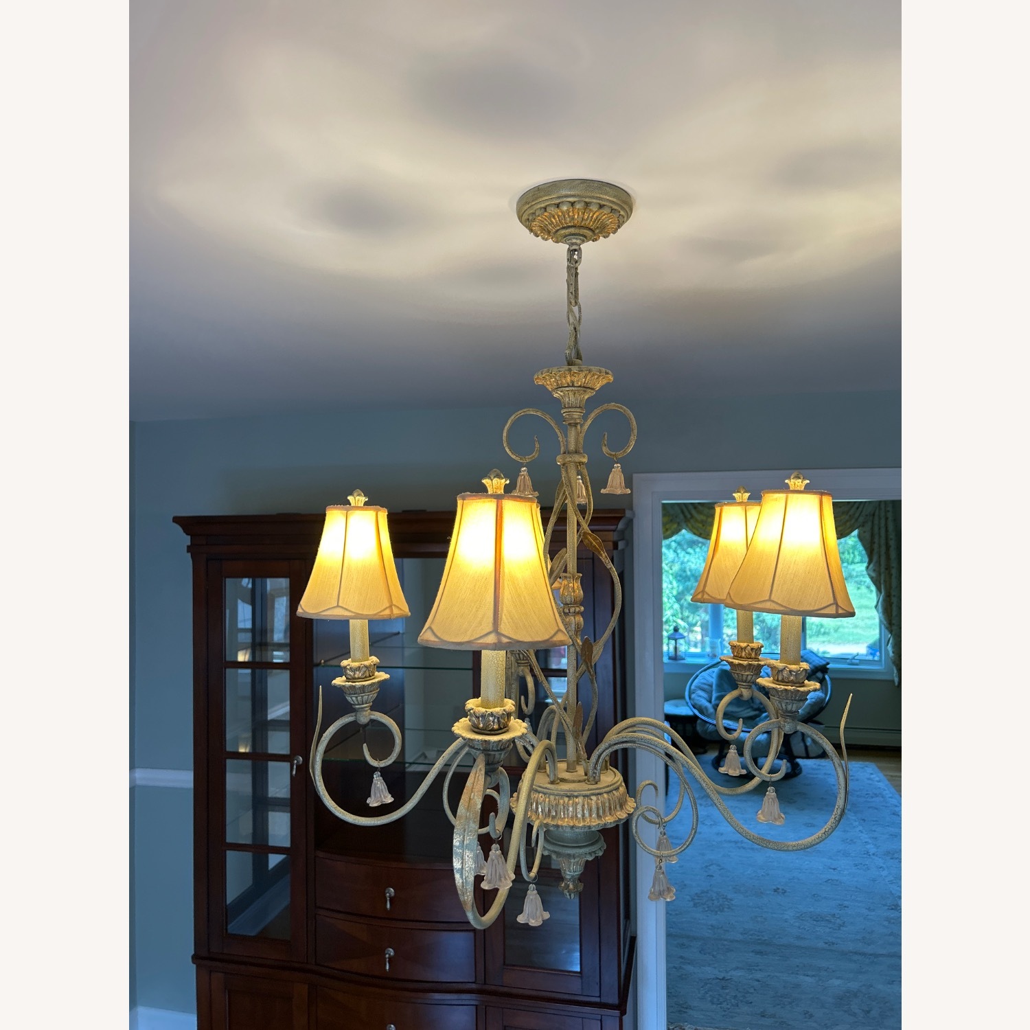 Gold Leaf Fleur De Lis Chandelier - image-3