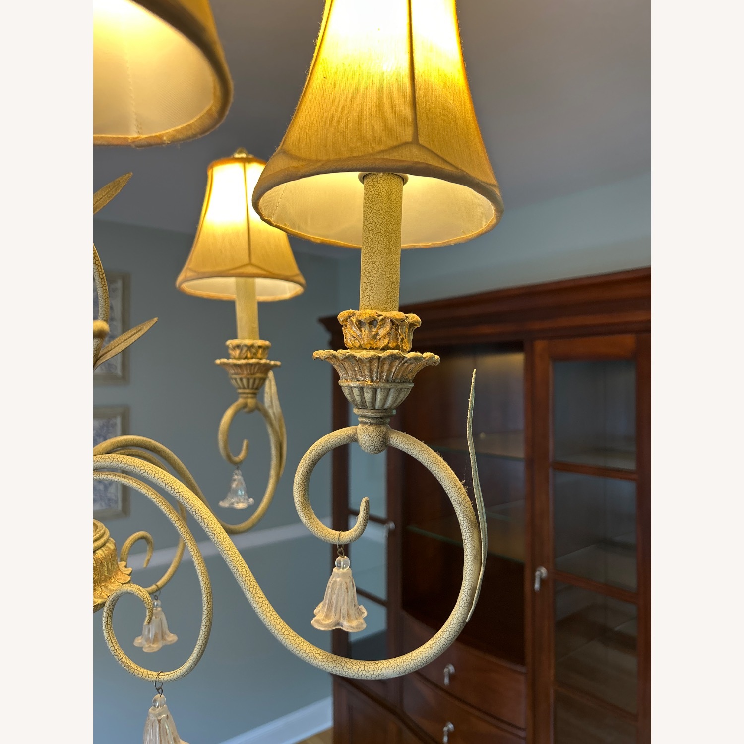 Gold Leaf Fleur De Lis Chandelier - image-4