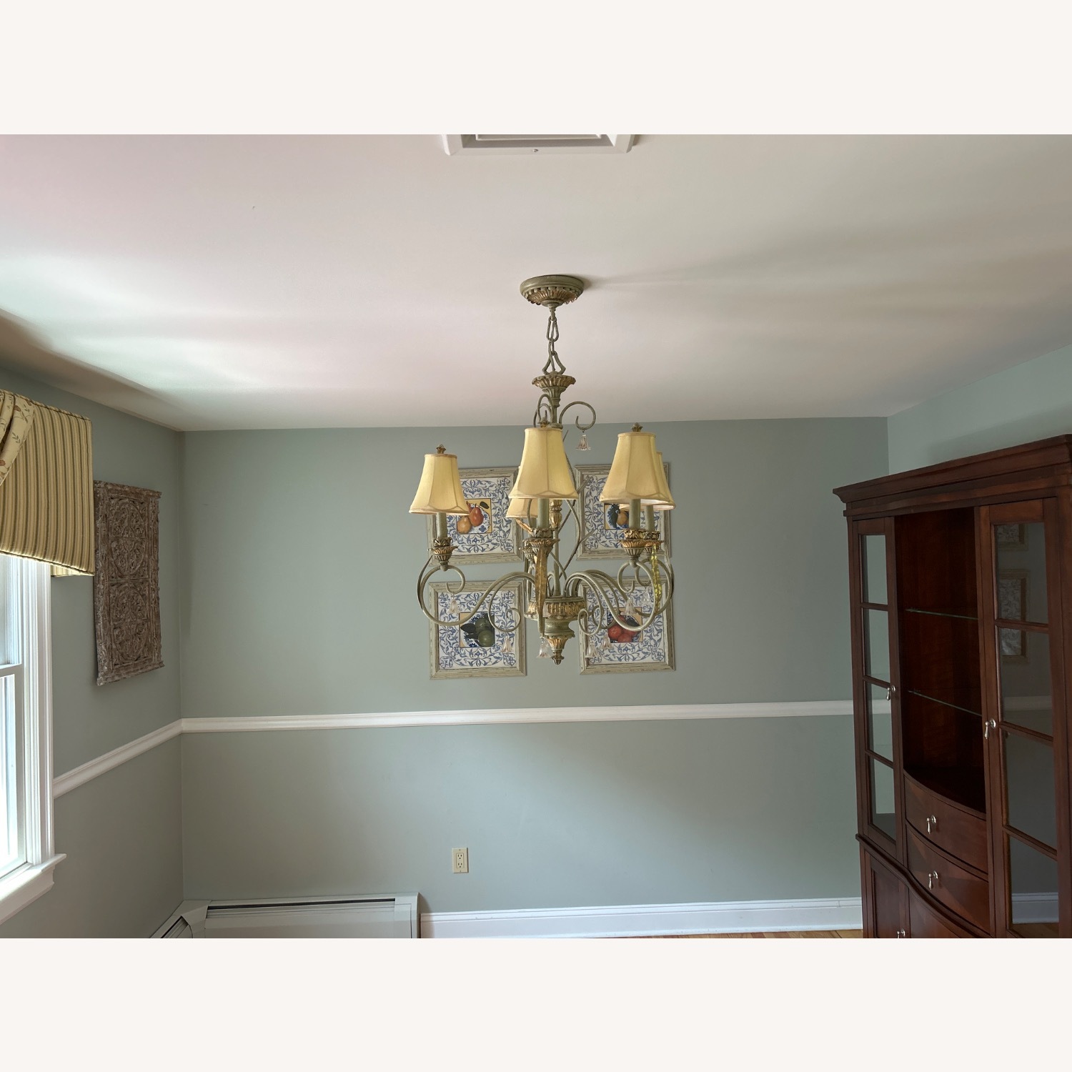 Gold Leaf Fleur De Lis Chandelier - image-1