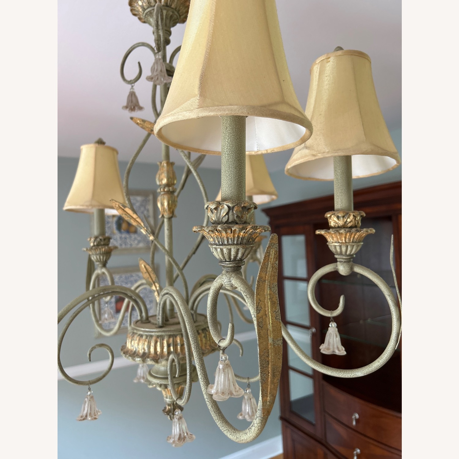 Gold Leaf Fleur De Lis Chandelier - image-6