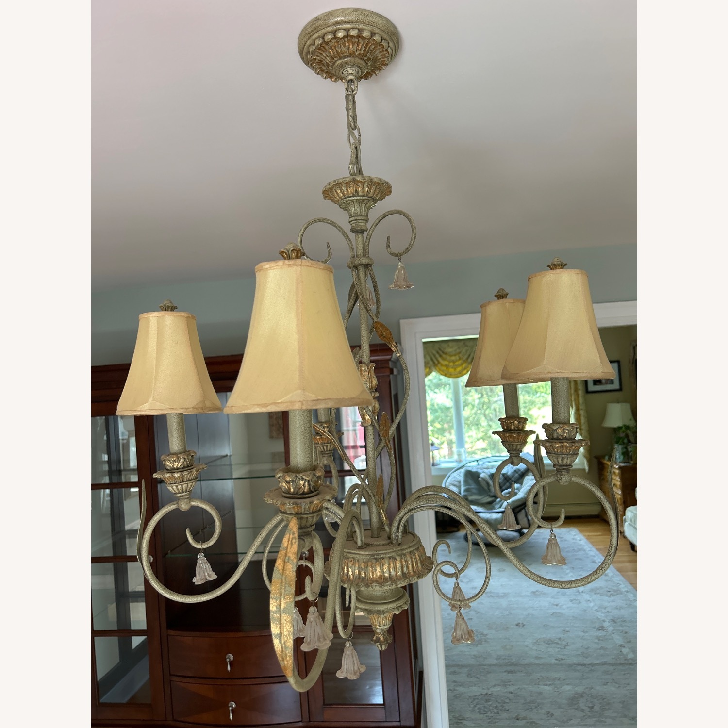 Gold Leaf Fleur De Lis Chandelier - image-2