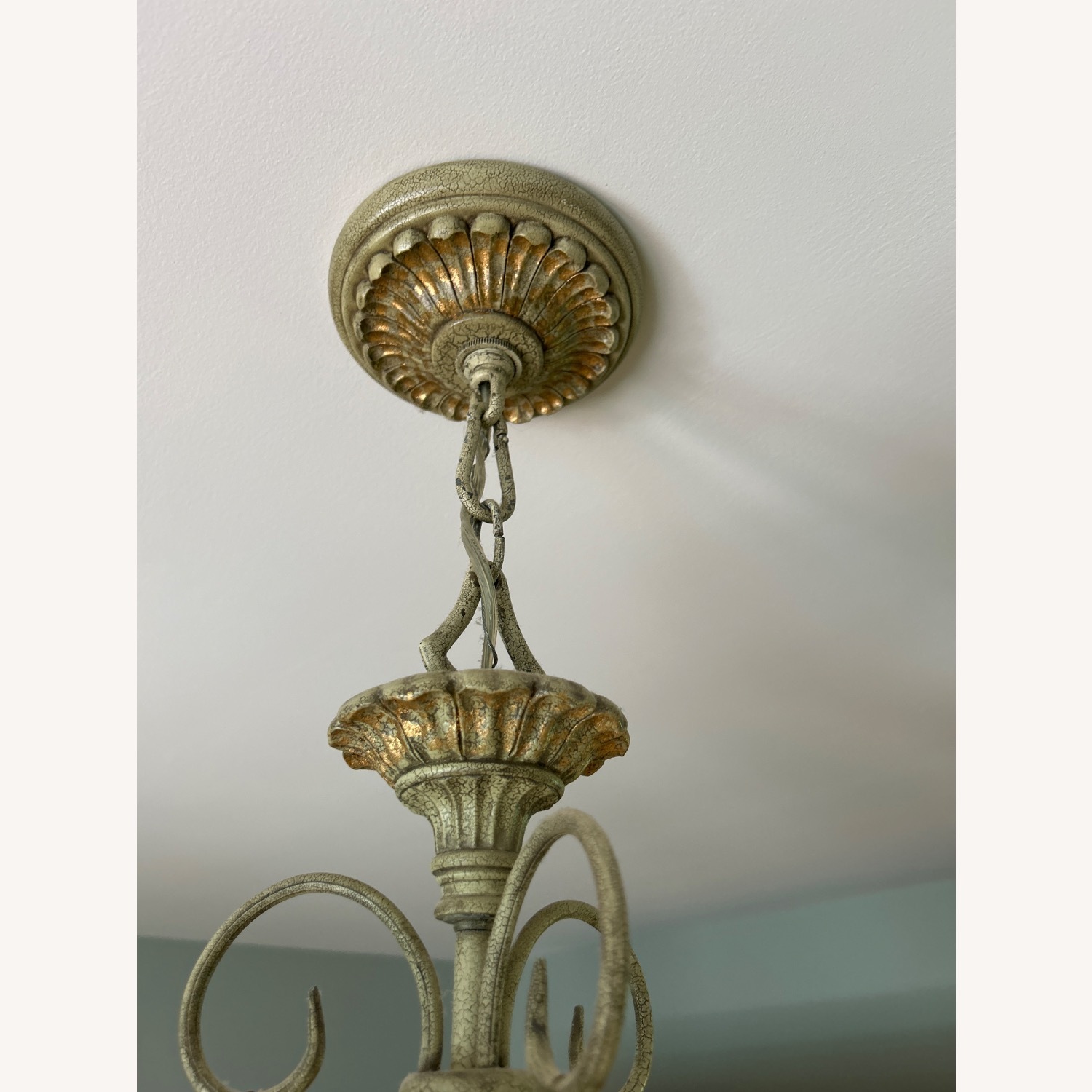 Gold Leaf Fleur De Lis Chandelier - image-5