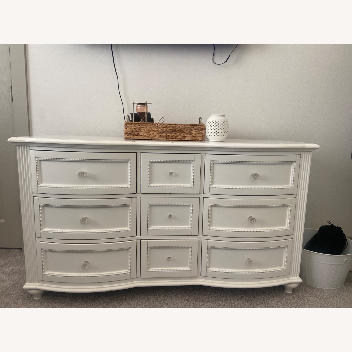 white dresser 9 drawers Maude Drawer Dresser, Washed Ash with Raffia Milano 9 Drawer Dresser